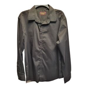 Classic Black Dress Shirt with Long Sleeves - Size L